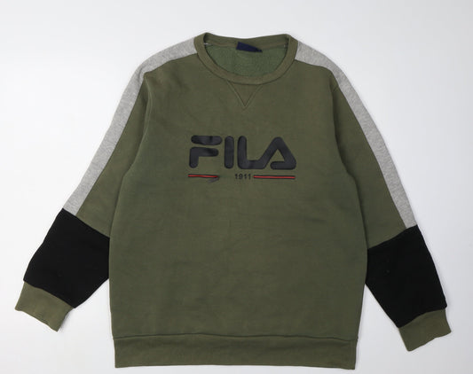 FILA Men's Green Sweatshirt, Size L, Pullover, Logo