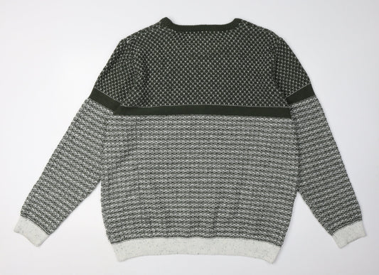 Weird Fish Men's Green Pullover Jumper Size 2XL