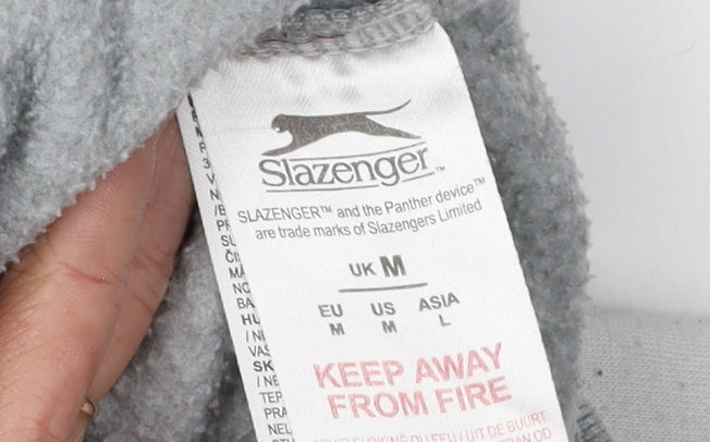 Slazenger Men's Grey Black Pullover Hoodie M