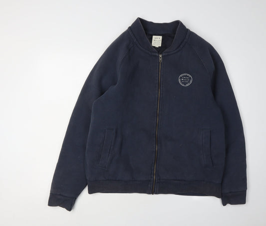 Jack Wills Men's XL Blue Full Zip Sweatshirt