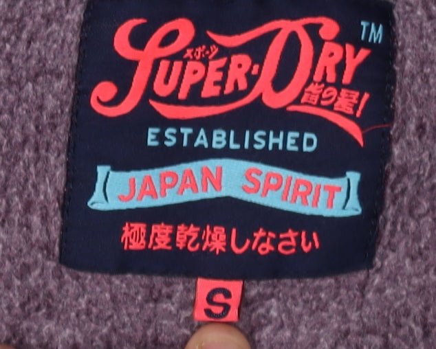 Superdry Purple Hoodie, Unisex S, Full Zip, Logo Style