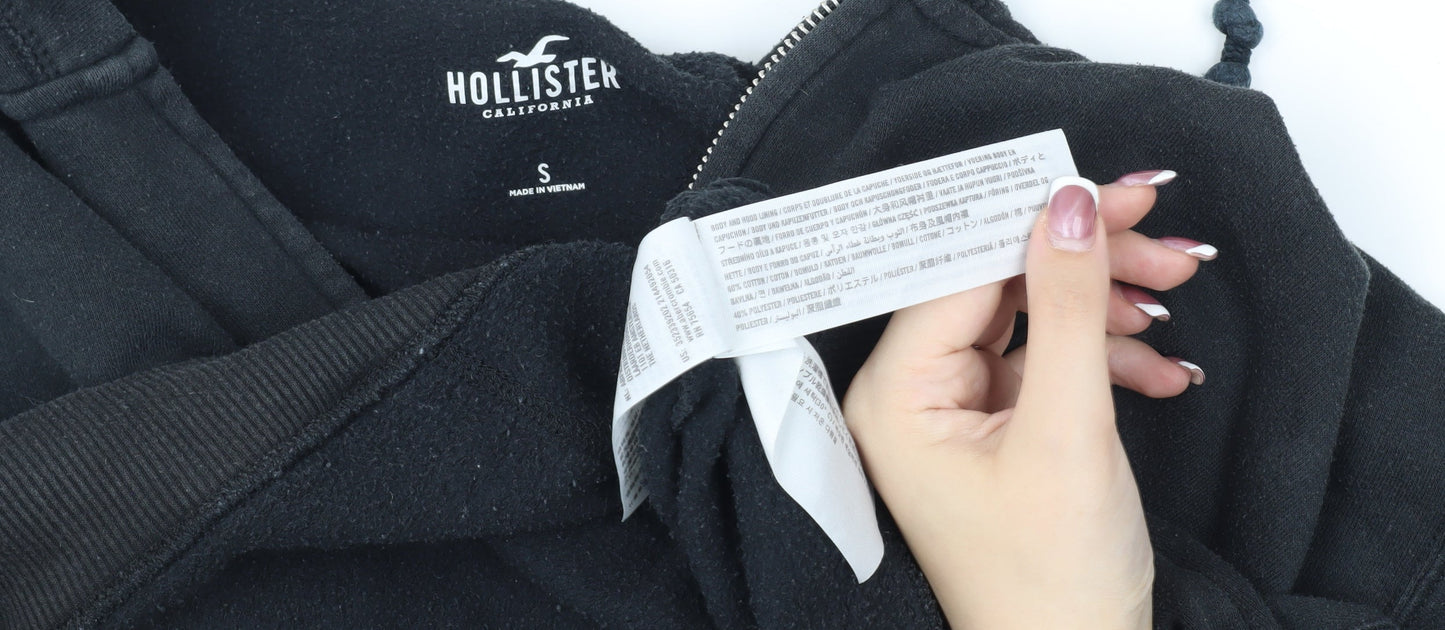 Hollister Men's Black Hooded Jacket, Size S, Casual Style