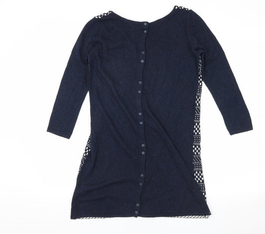 White Stuff Women's Blue Knit Cardigan - Size 10 with Buttons