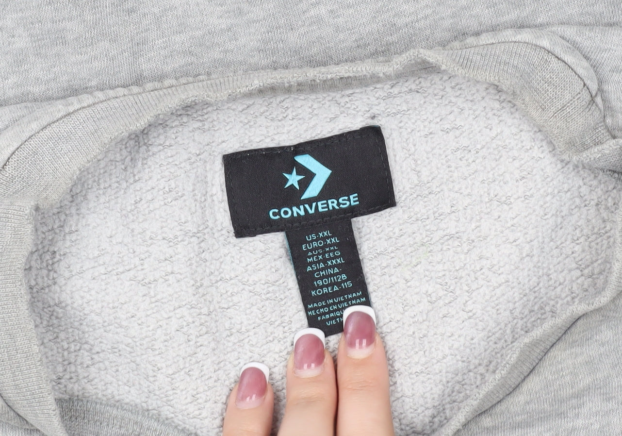 Converse Men's Grey Pullover Sweatshirt Size 2XL