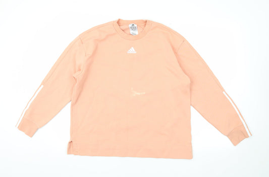 Womens UK M Regular adidas Pink Pullover Sweatshirt