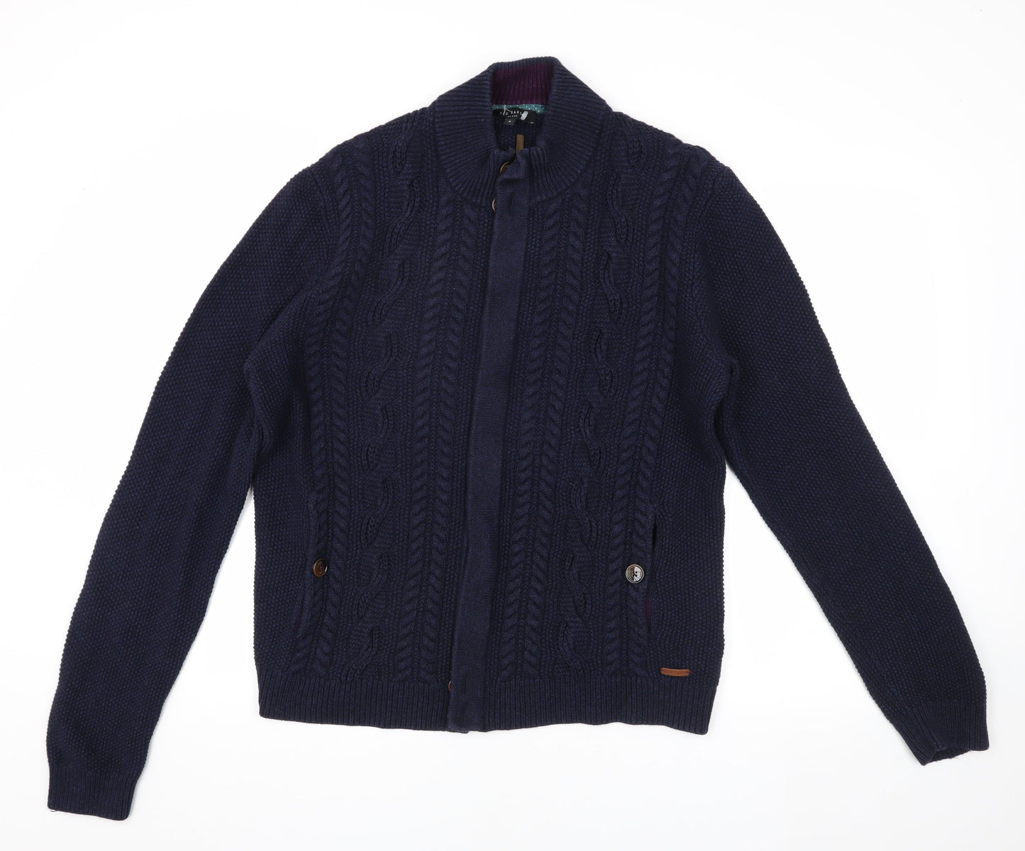 Ted Baker Blue Men's Knit Jacket Size 6 Casual Style