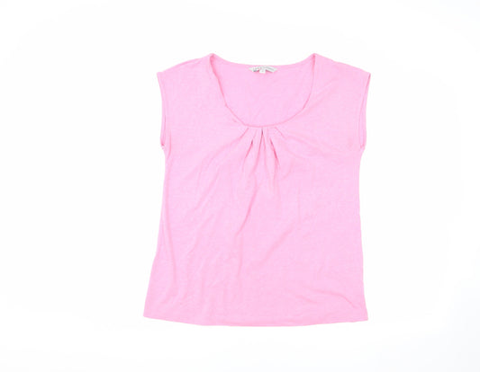 Womens UK Size 10 Crew Clothing Co. Pink Cotton Blend T-Shirt