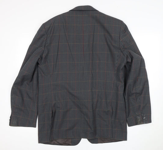 Magee Men's Grey Check Blazer, Size 42R