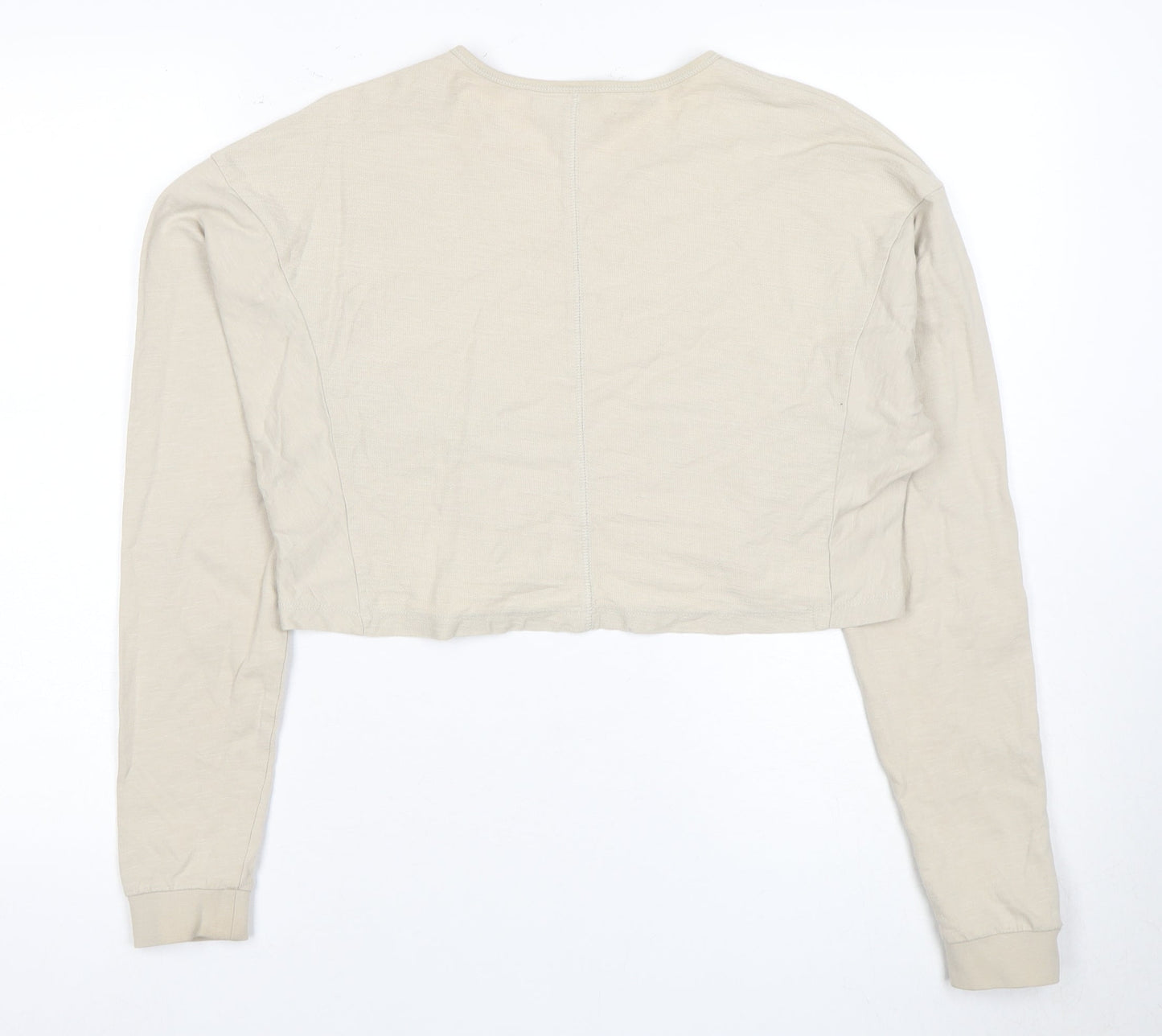 Gymshark Women's Cropped Beige Pullover Sweatshirt, Size S