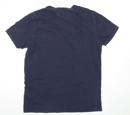 Tommy Hilfiger Men's Blue Crew Neck T-Shirt - Medium