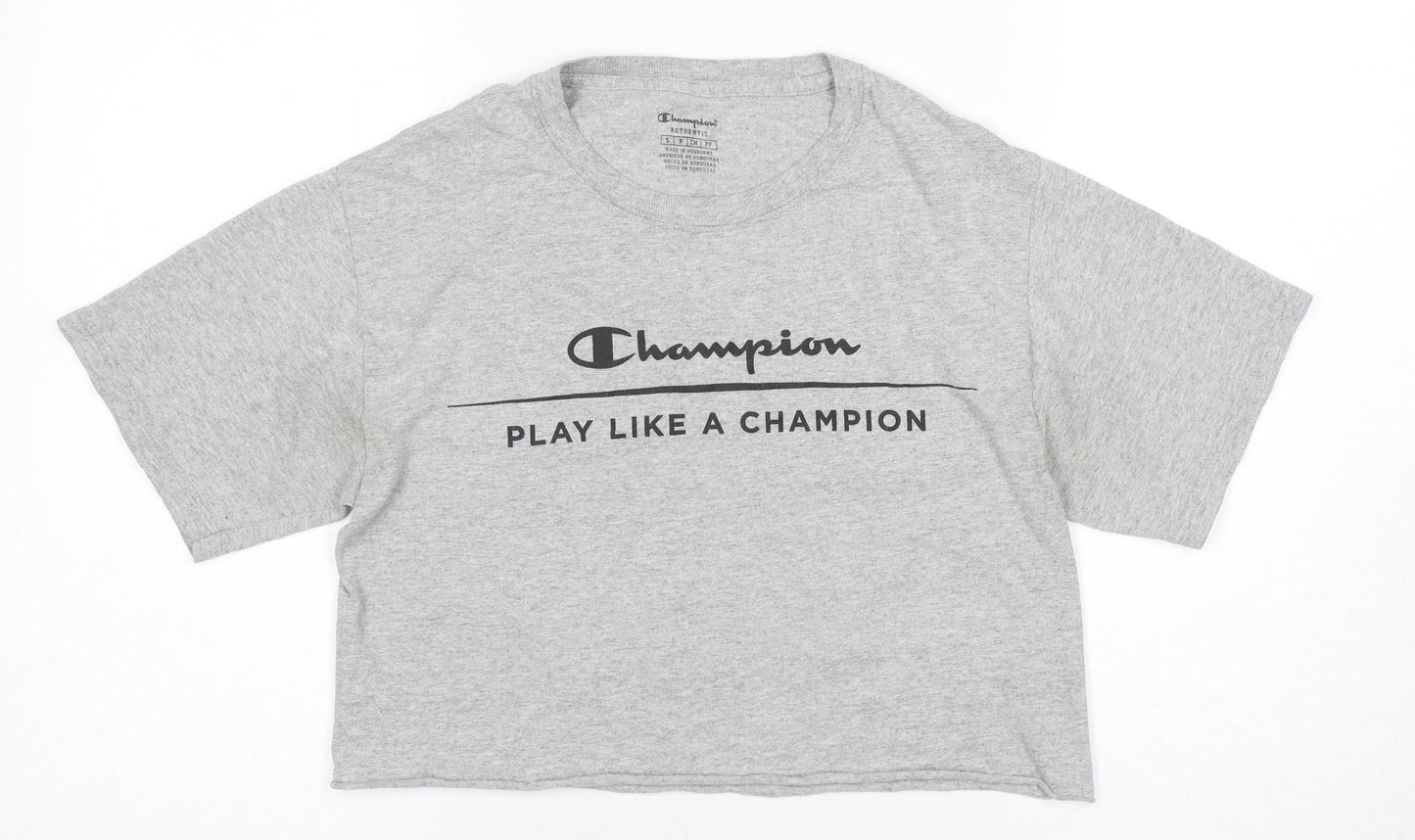 Champion Grey T-Shirt Unisex S Casual Crew Neck