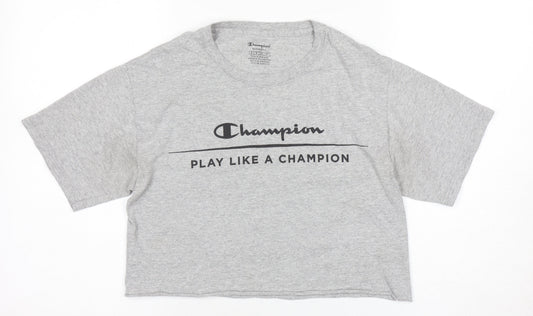 Champion Grey T-Shirt Unisex S Casual Crew Neck