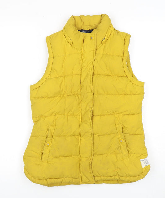Womens UK Size 10 Regular Joules Yellow Polyamide Waistcoat