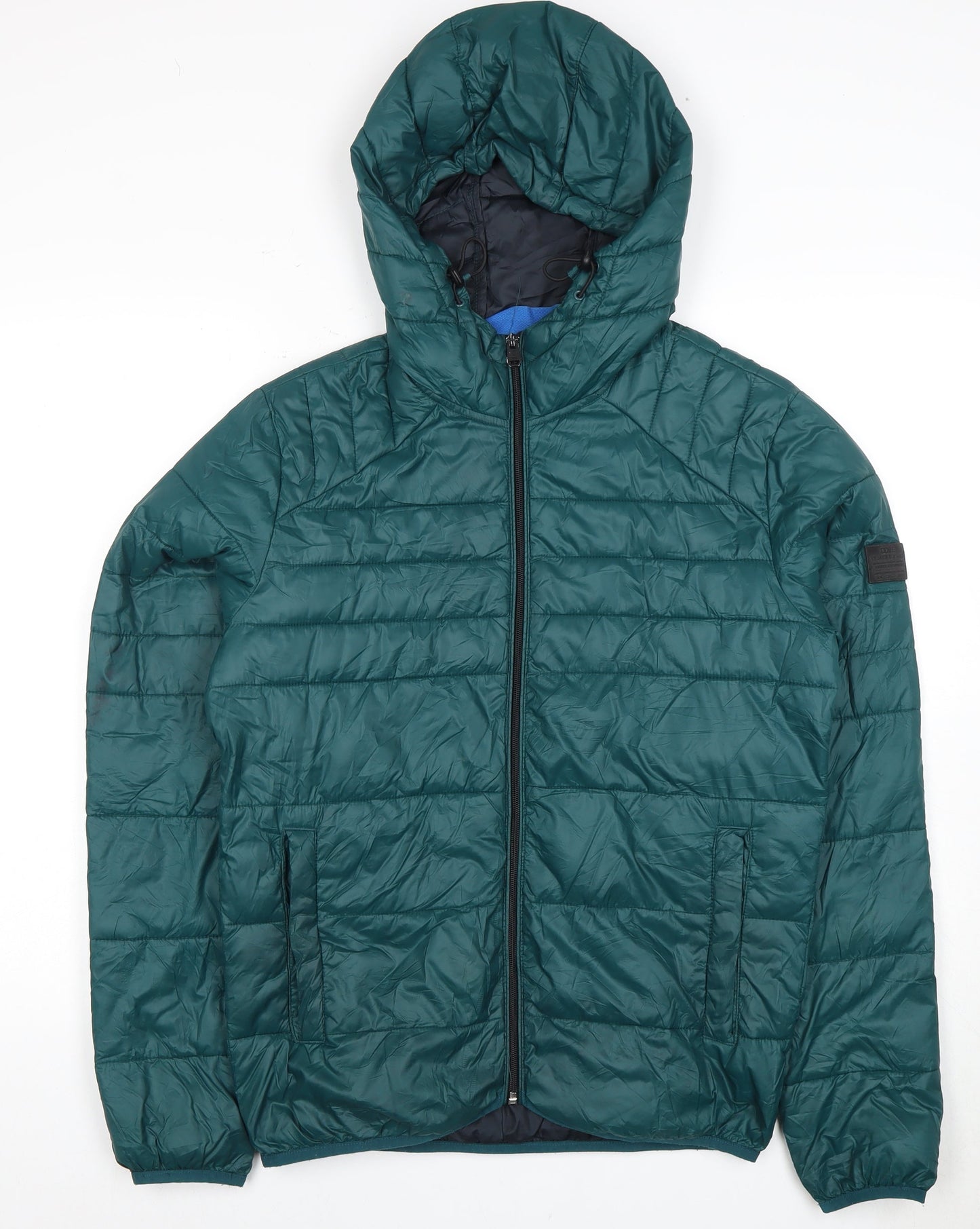 Jack & Jones Men's Green S Puffer Jacket Hooded