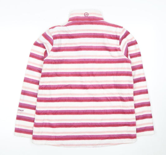 Peter Storm Women's Pink Striped Pullover, Size 14, Stylish Fleece