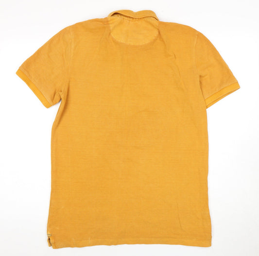 Weird Fish Men's Yellow Polo Shirt Size S