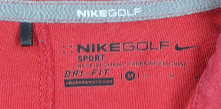 Nike Women's Red Polo Shirt M Collared Casual Comfort