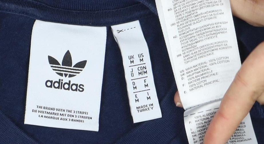 Adidas Unisex Blue T-Shirt - Size M, Regular Fit