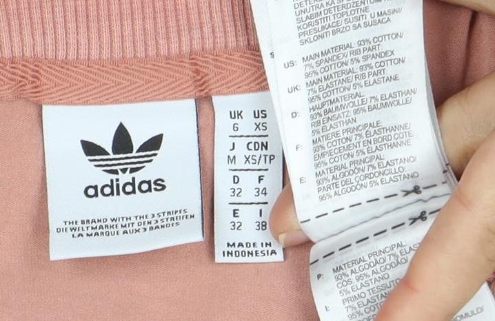 Adidas Women's Pink Long Sleeve Crew Neck T-Shirt Size 6
