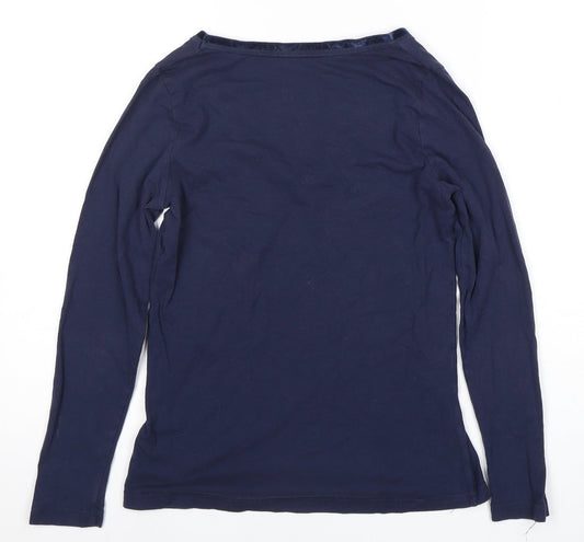 Womens UK Size 8 Joules Blue Cotton Blend T-Shirt