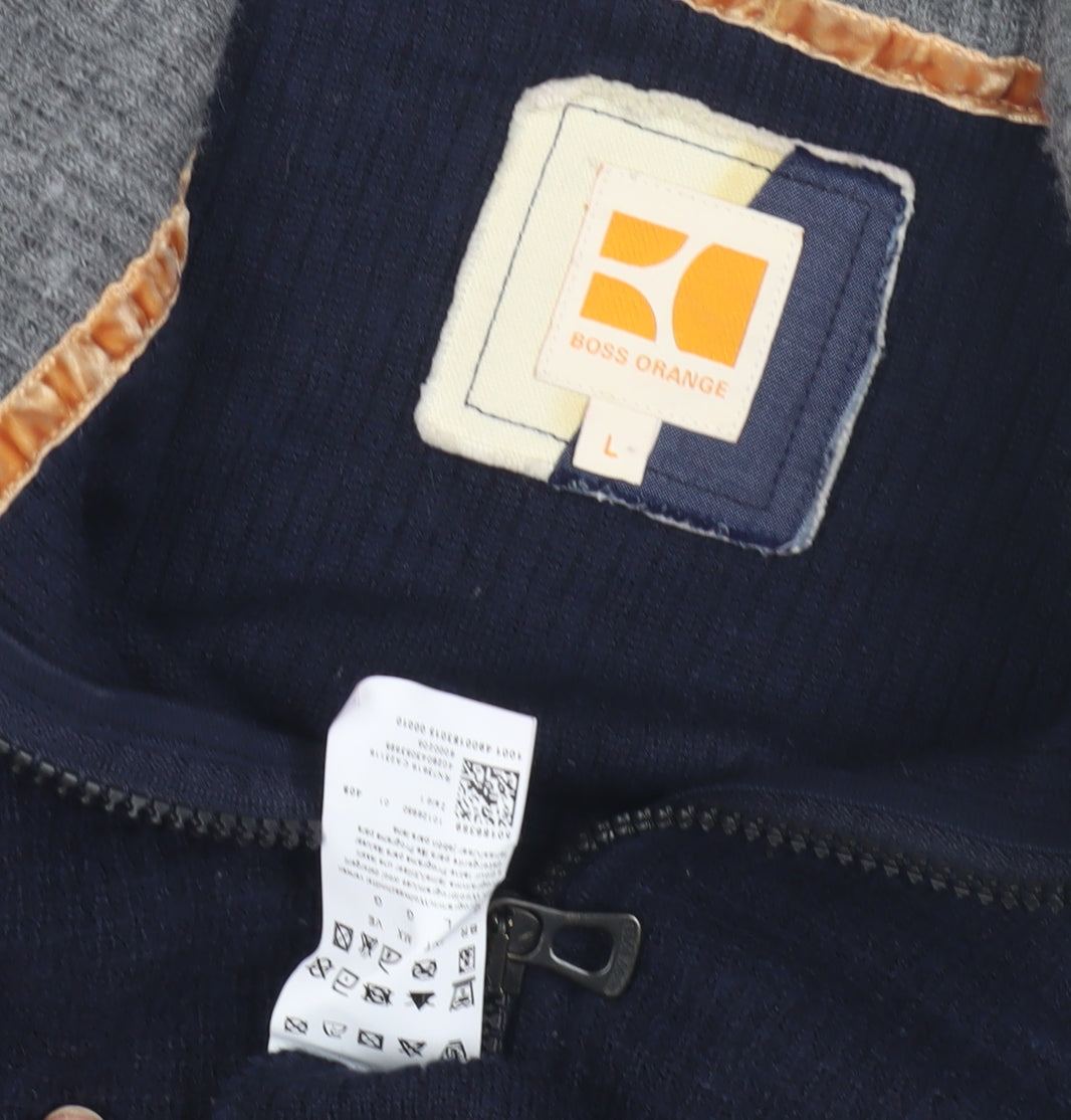 Boss Orange Men's Blue Wool Jacket, Size L