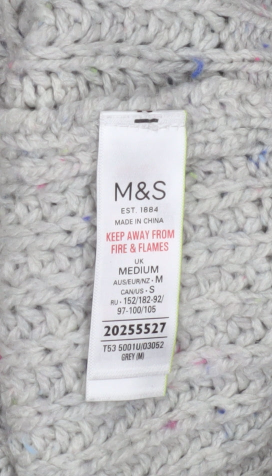 Marks and Spencer Women's Grey Roll Neck Pullover Jumper