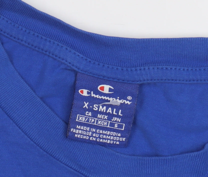 Champion Men's Blue XS Logo T-Shirt