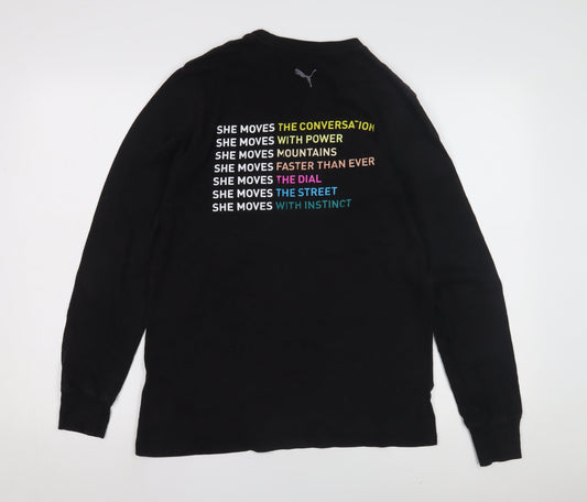 Puma Women's Black Long Sleeve Crew Neck T-Shirt