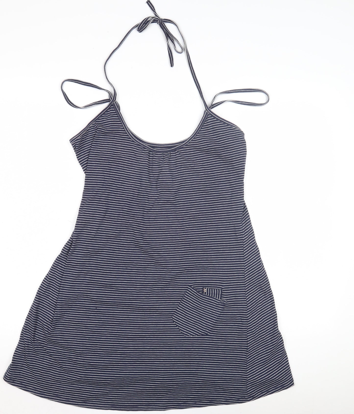 Quiksilver Women's Blue Striped Sleeveless Slip Dress