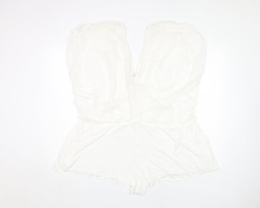 Undrest Women's White Cotton Playsuit Size 2