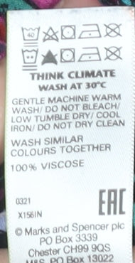 Brand and care label for Marks & Spencer Floral Black Blouse -, size 14