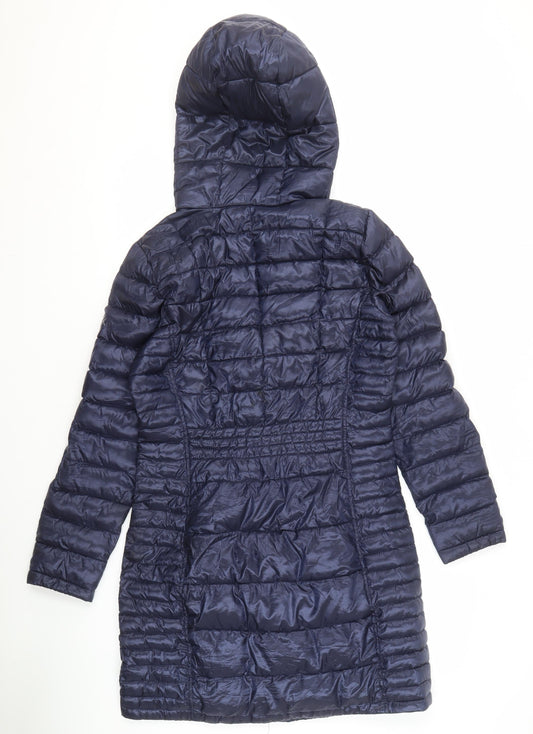 Calvin Klein Women's Blue XS Puffer Jacket, Hooded, Winter