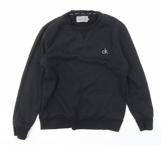 Calvin Klein Men's Black Medium Logo Sweatshirt Pullover