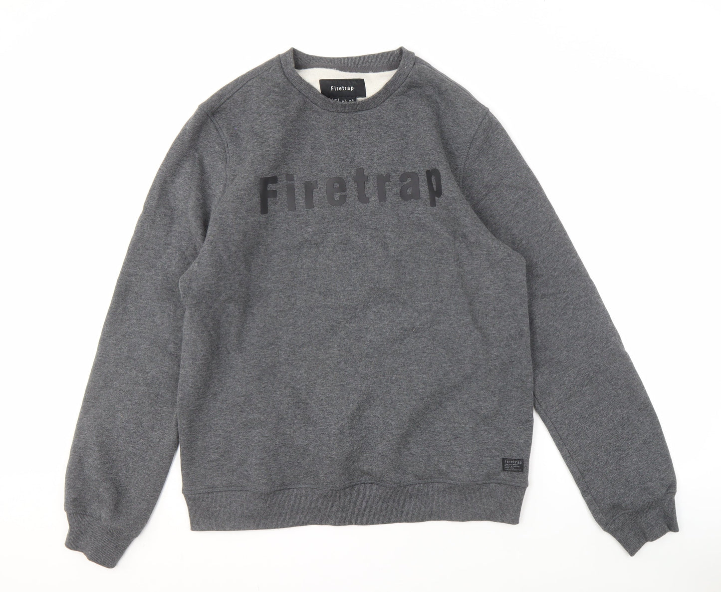 Firetrap Men's Grey XL Pullover Logo Sweatshirt