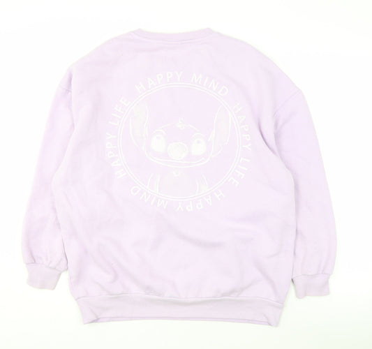 Disney Women's Purple Stitch Sweatshirt, Size S