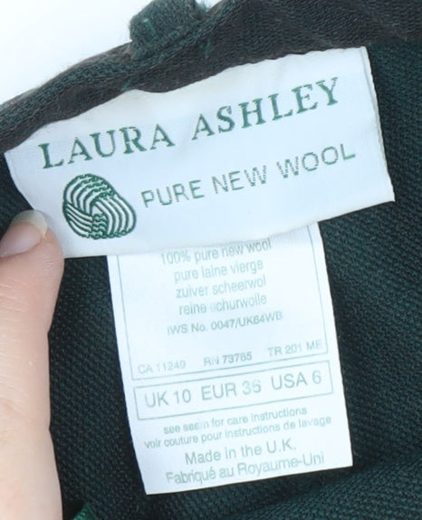 Laura Ashley Women's Green Wool Trousers Size 10