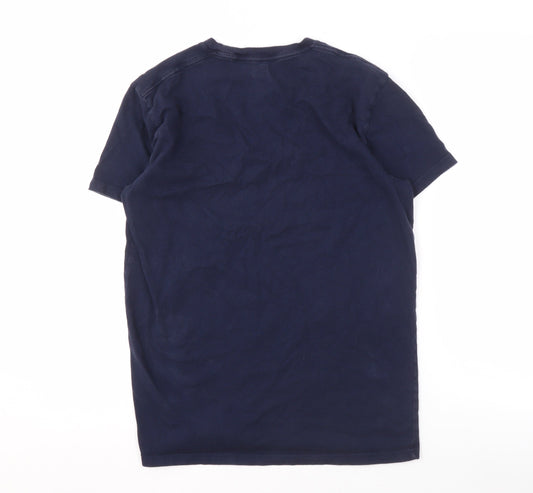 Hollister Men's Blue Crew Neck T-Shirt Size S