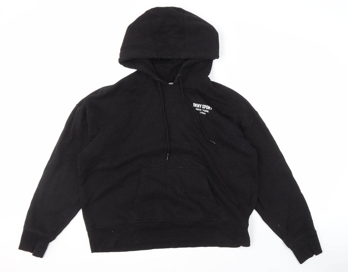 DKNY Men's Black Pullover Hoodie L with Logo
