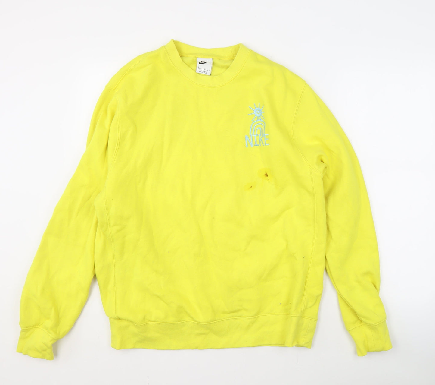 Nike Unisex Yellow Graphic Sweatshirt M Pullover