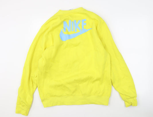 Nike Unisex Yellow Graphic Sweatshirt M Pullover