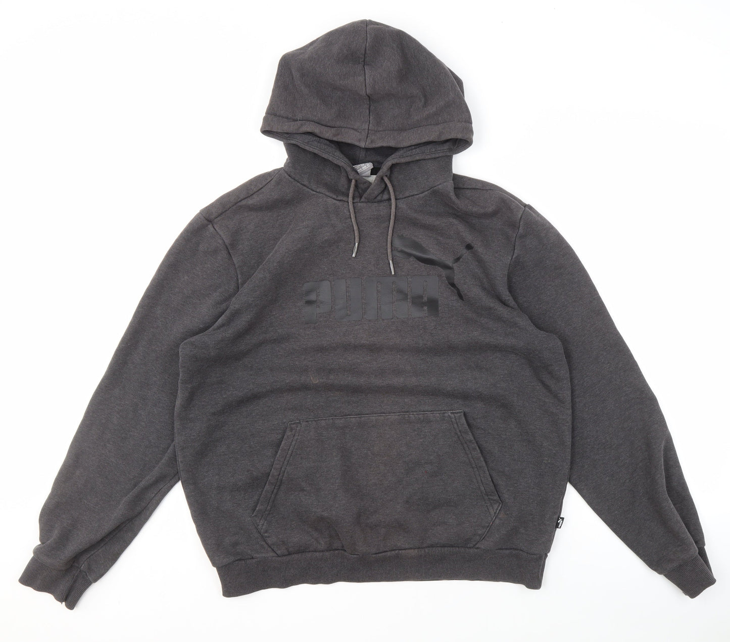 Puma Men's Grey Pullover Hoodie, M, Logo, Regular Fit