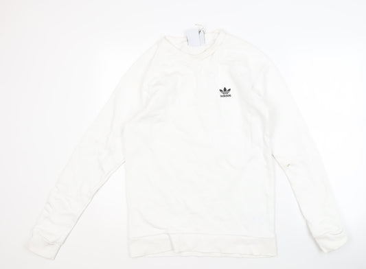Additional front view of Adidas Men's White Pullover Sweatshirt S
