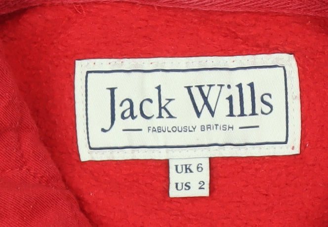 Jack Wills Unisex Red Logo Pullover Hoodie S
