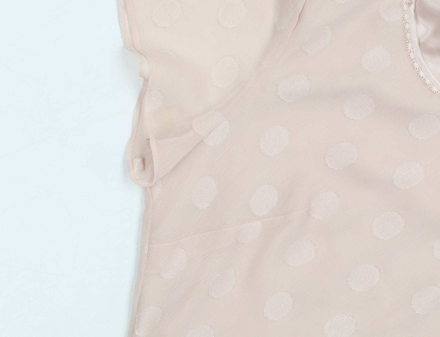 Jacques Vert Women's Beige V-Neck Polka Dot Top Size 22