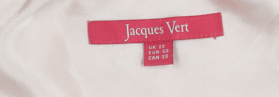 Jacques Vert Women's Beige V-Neck Polka Dot Top Size 22