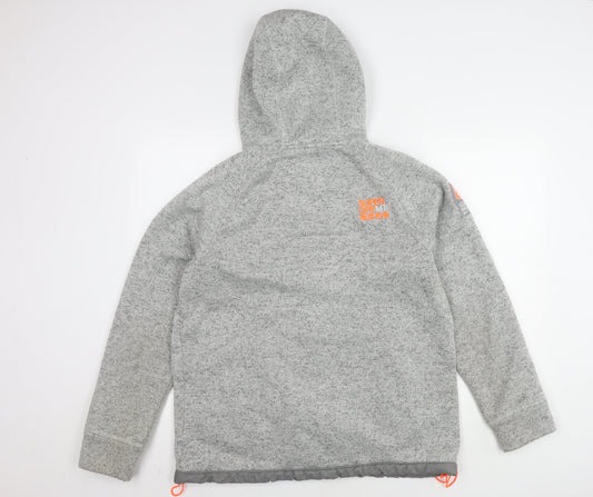 Superdry Men's Grey Hooded Jacket 2XL Full Zip Casual