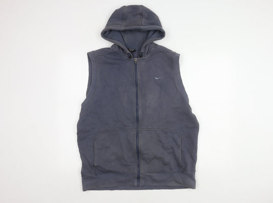 Nike Men's Blue Hooded Jacket, Size M