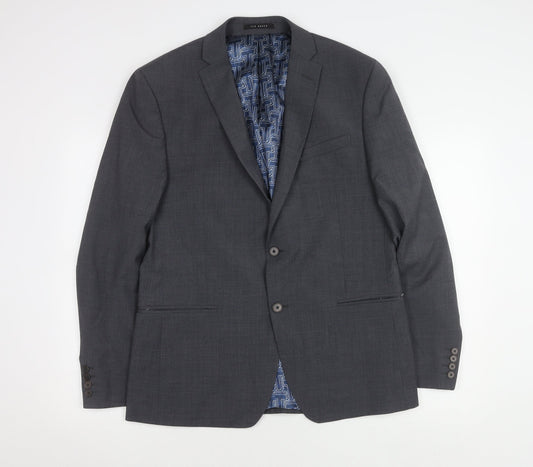 Ted Baker Men's Grey Slim-fit Blazer 42R Classic Style