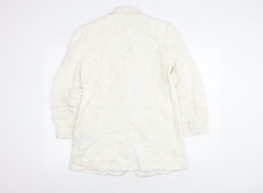 Joie Women's White Blazer, Size 8, Lined Notch Lapel