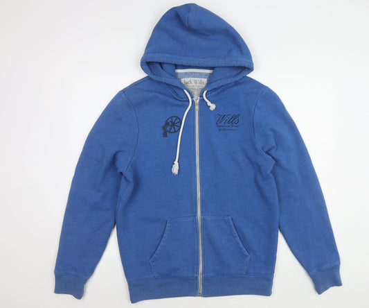 Jack Wills Men's Blue Hooded Jacket L, Casual, Autumn